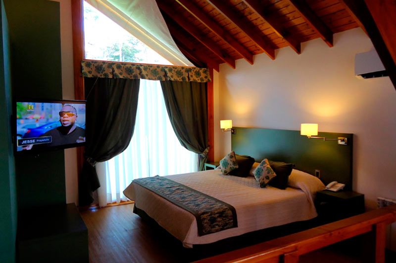 Dormitorio del loft con TV